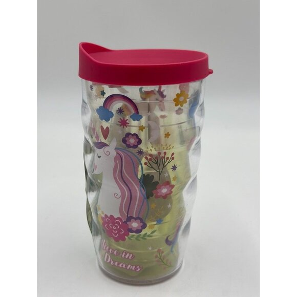 Tervis Kids Wavy 10 ounce tumbler Unicorn Believe in Your Dreams Pink Lid - Picture 3 of 9